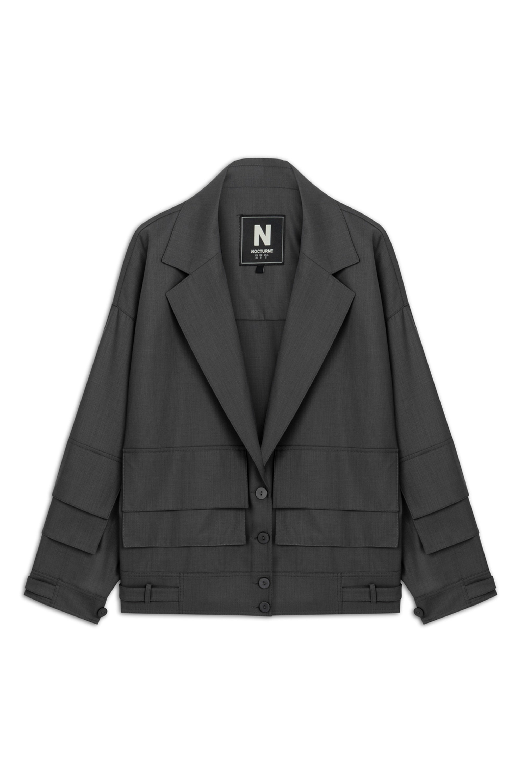 Anthracite Oversize Cargo Pocket Jacket