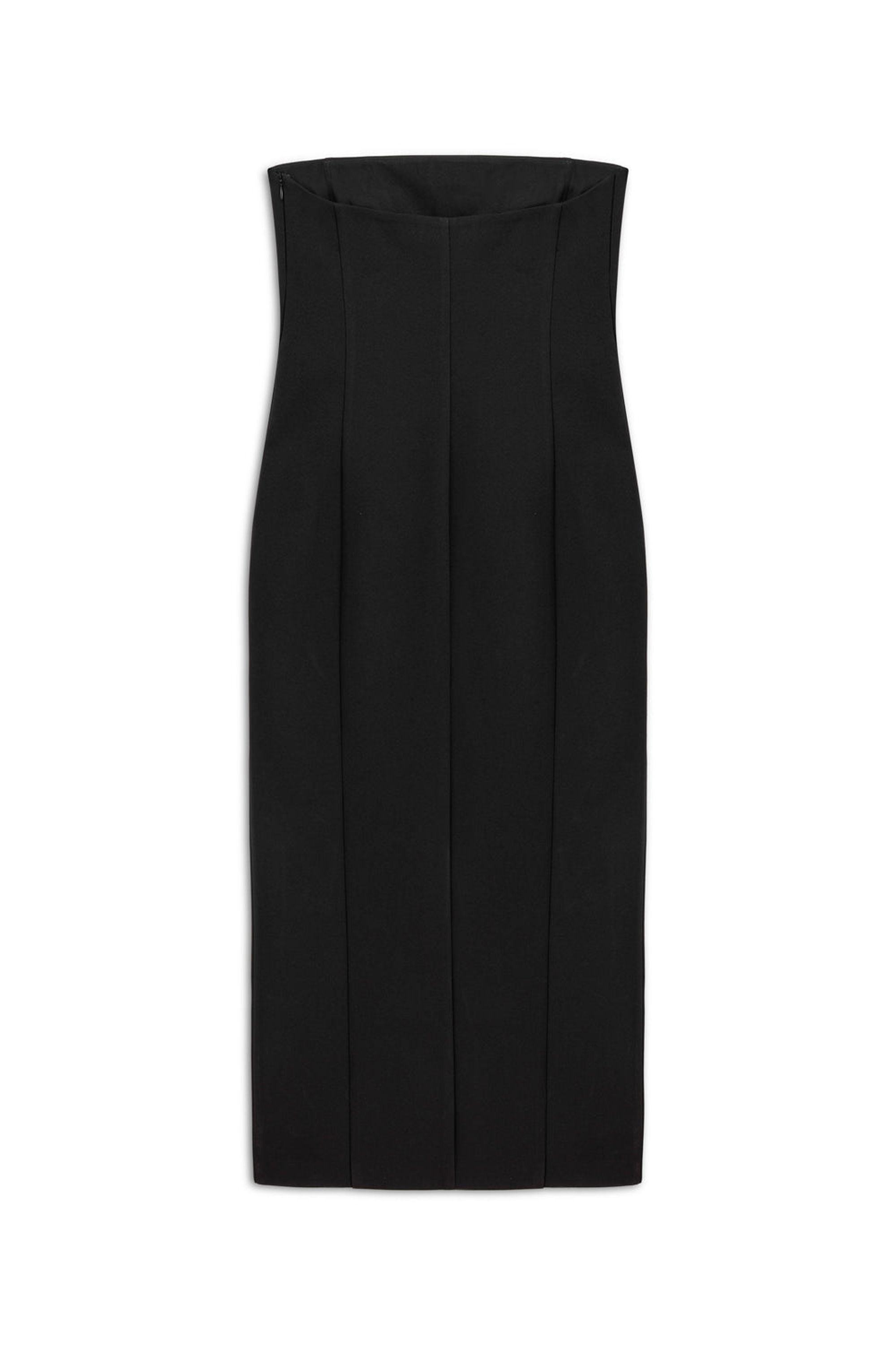 Black and White Shirt Detail Midi Dress