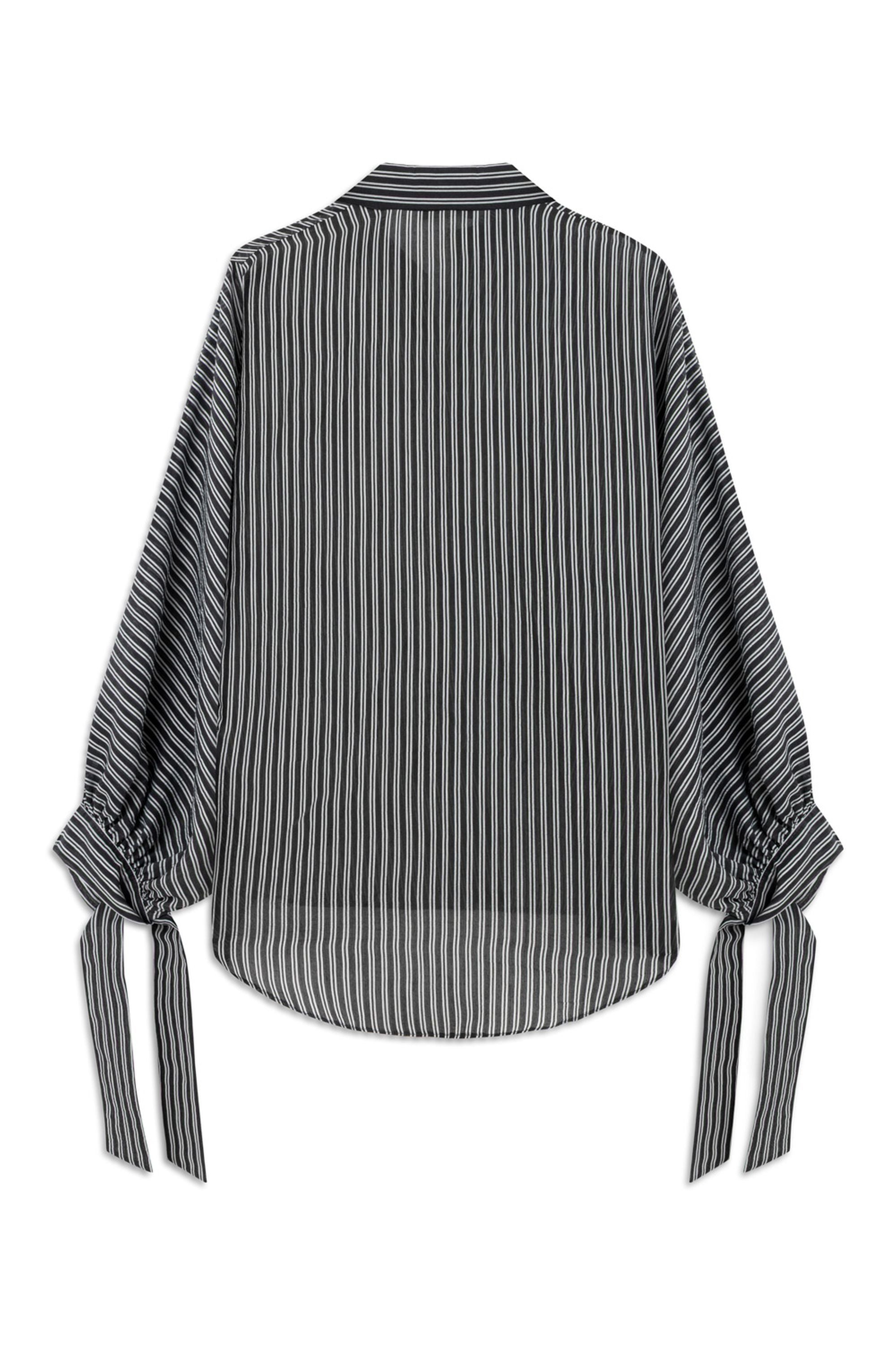 Oversize Shirt with Tie Sleeve Detail