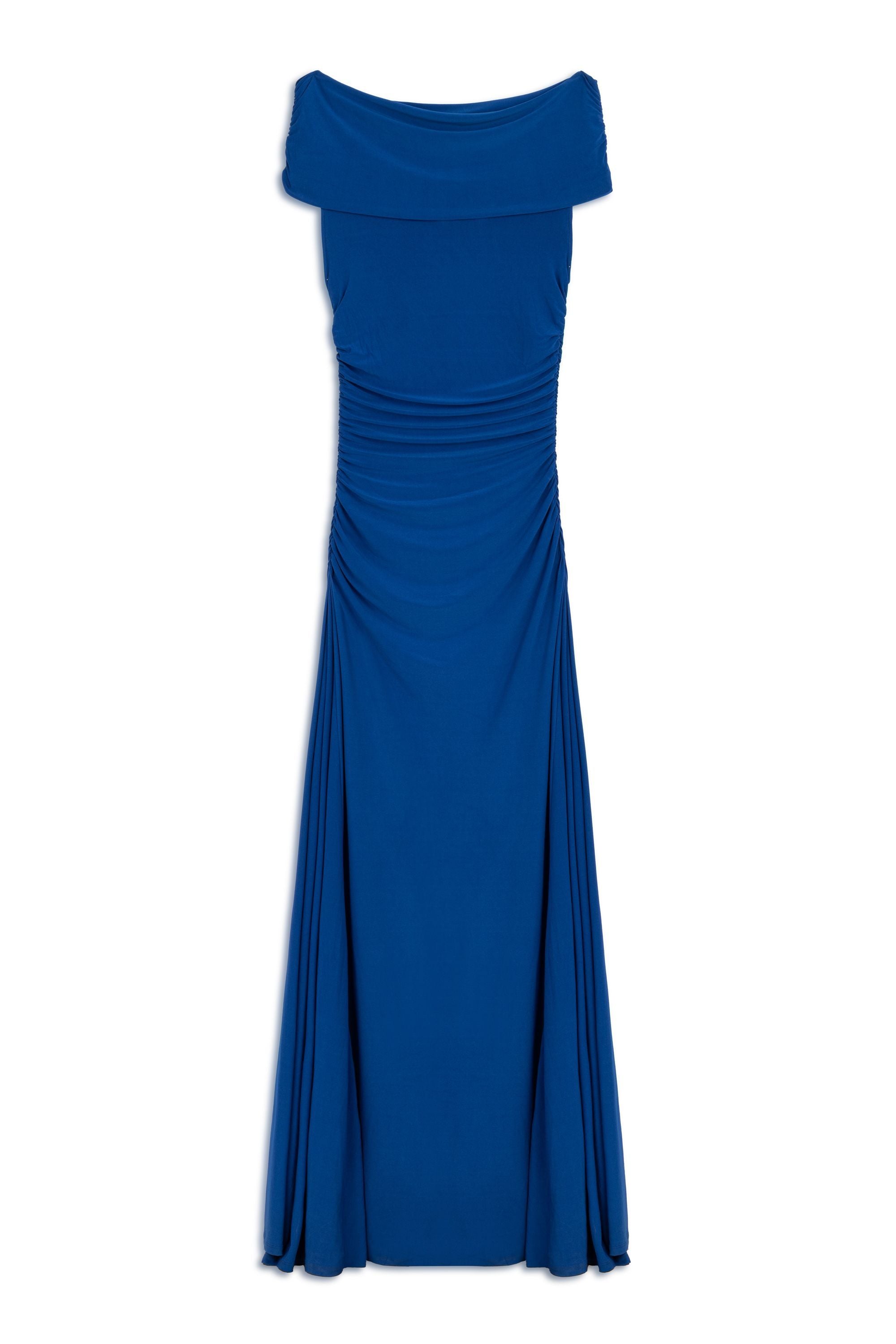 Saxe Open Shoulder Draped Maxi Dress