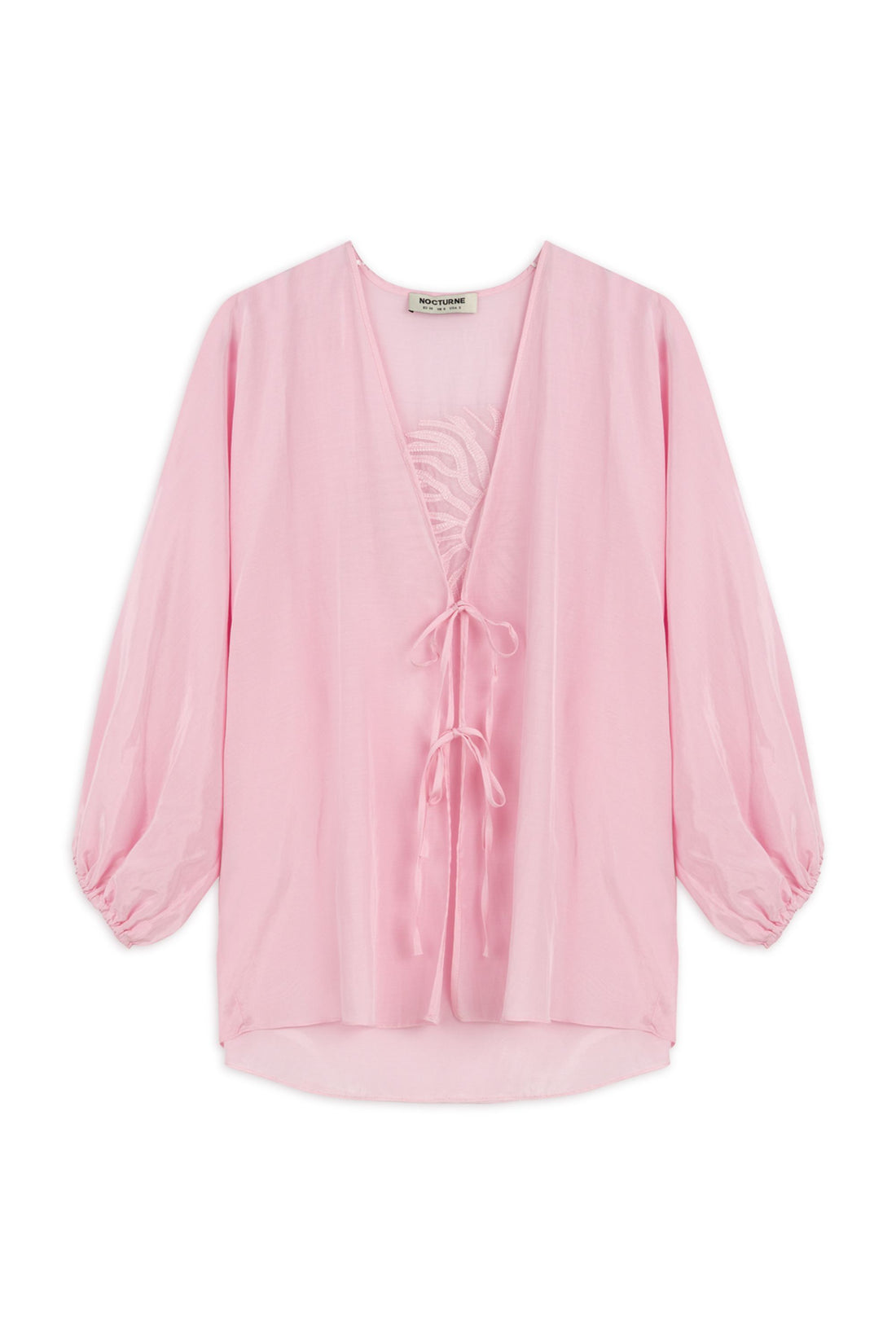 Pink Beaded Embroidered Shirt