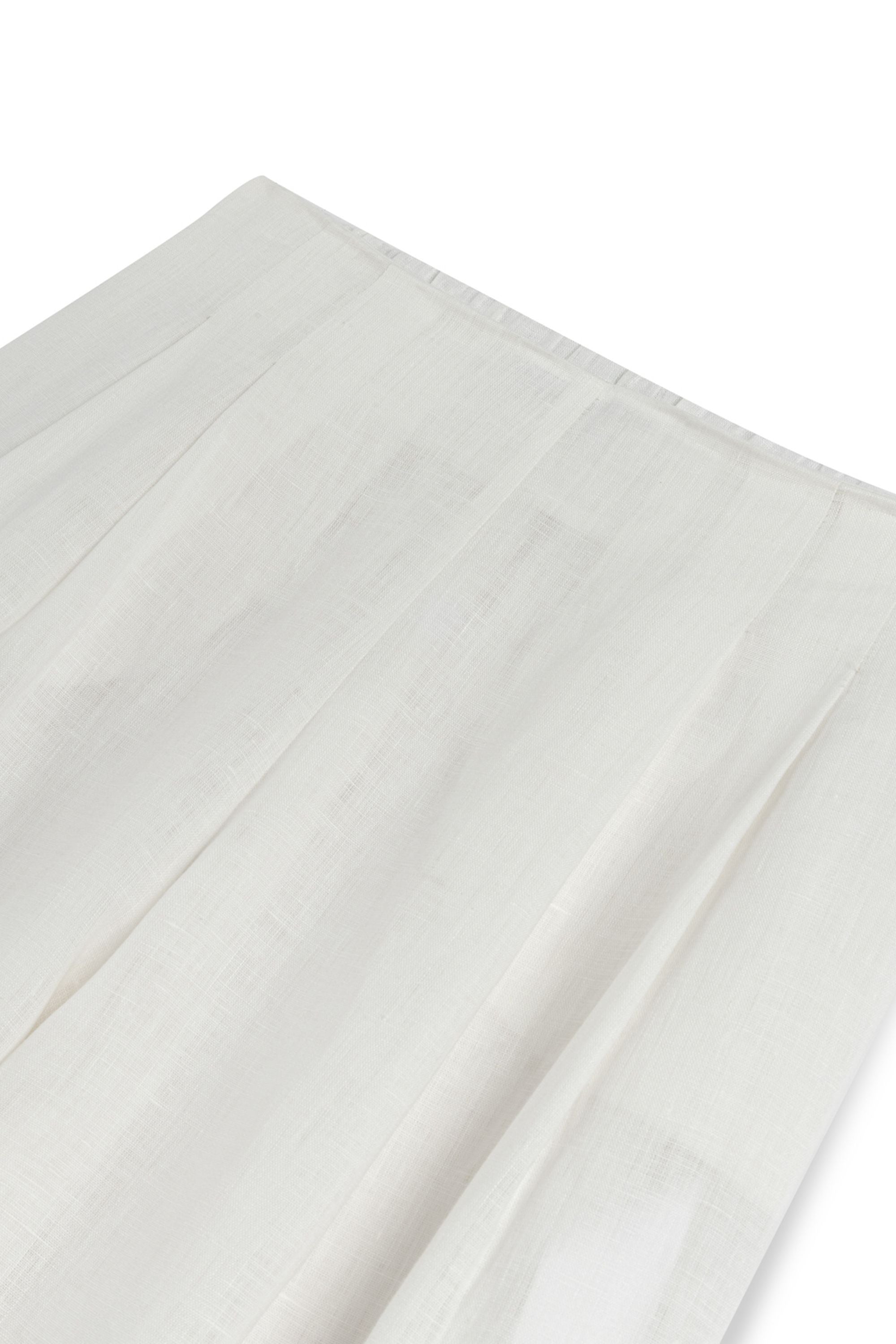 Ecru Linen Double Leg Pants