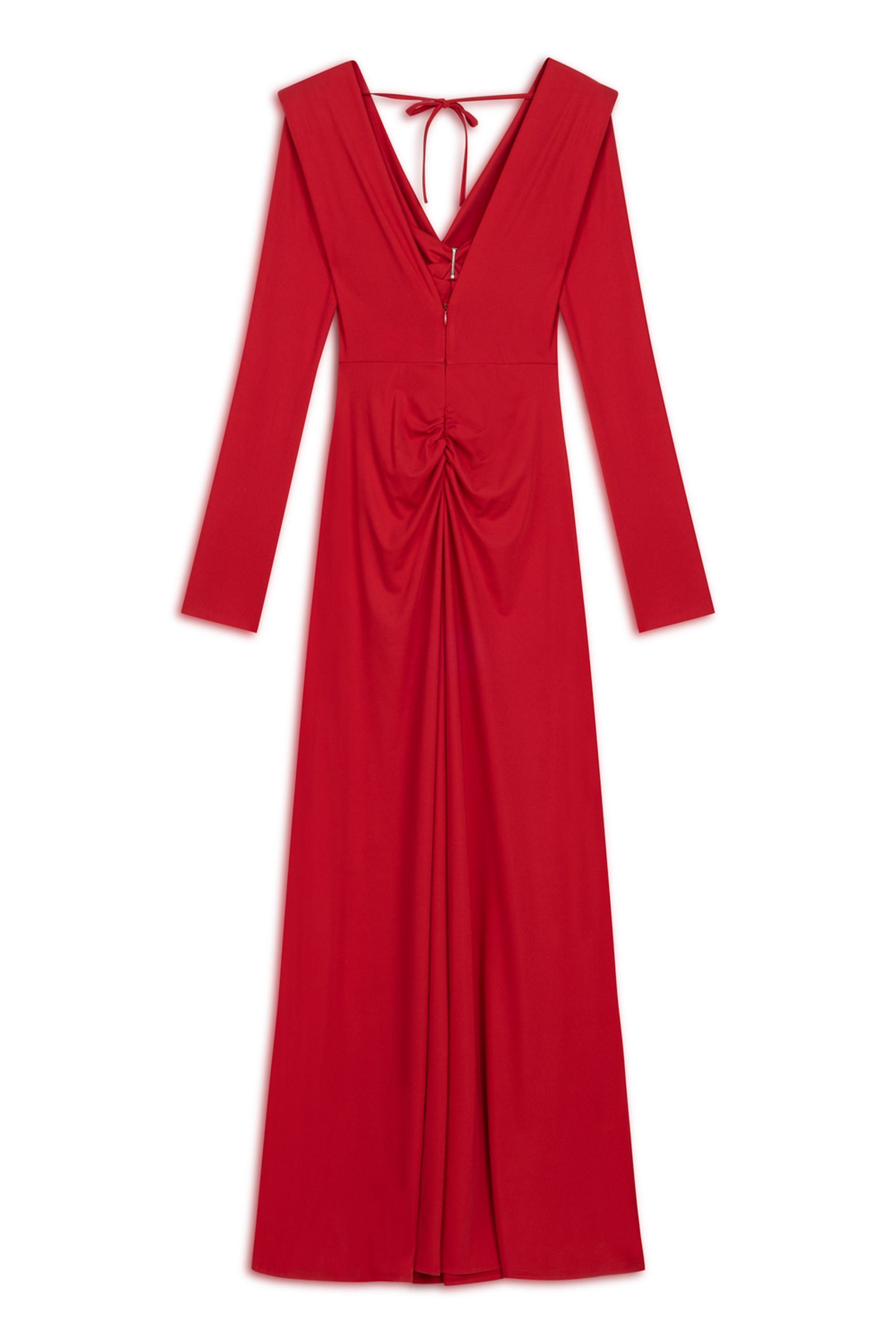 Padded Accessory Detailed Maxi Dress