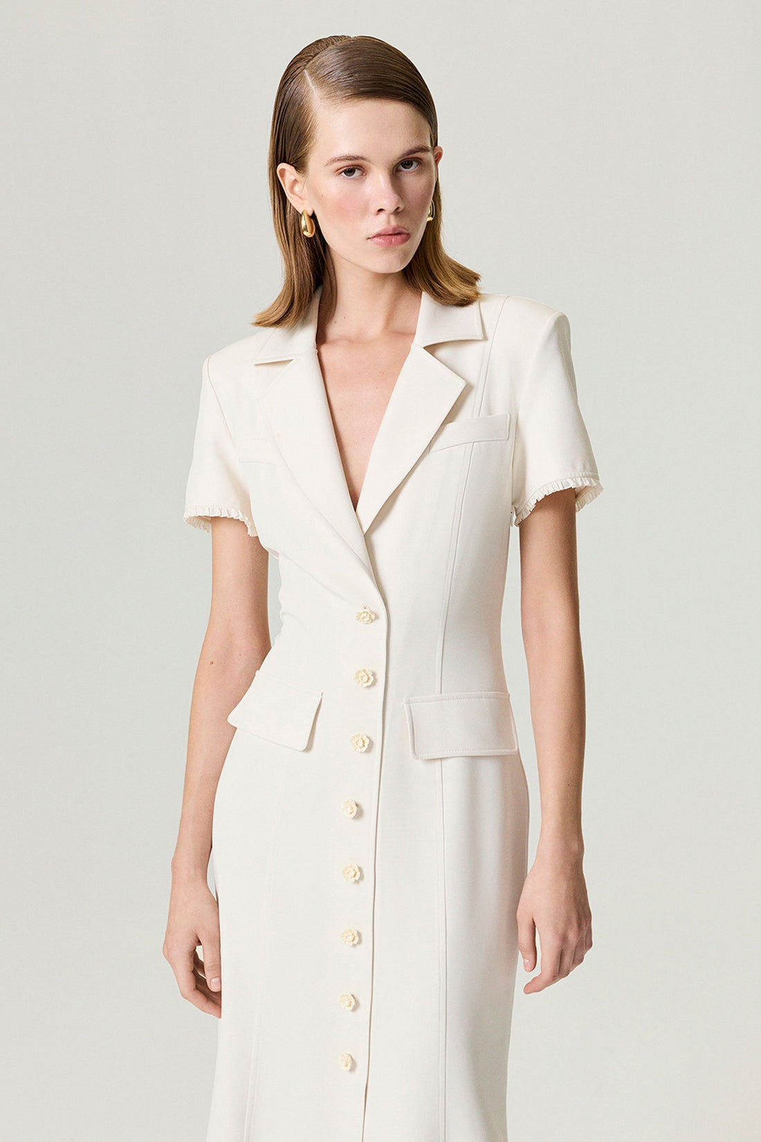 Floral Button Detailed Maxi Dress