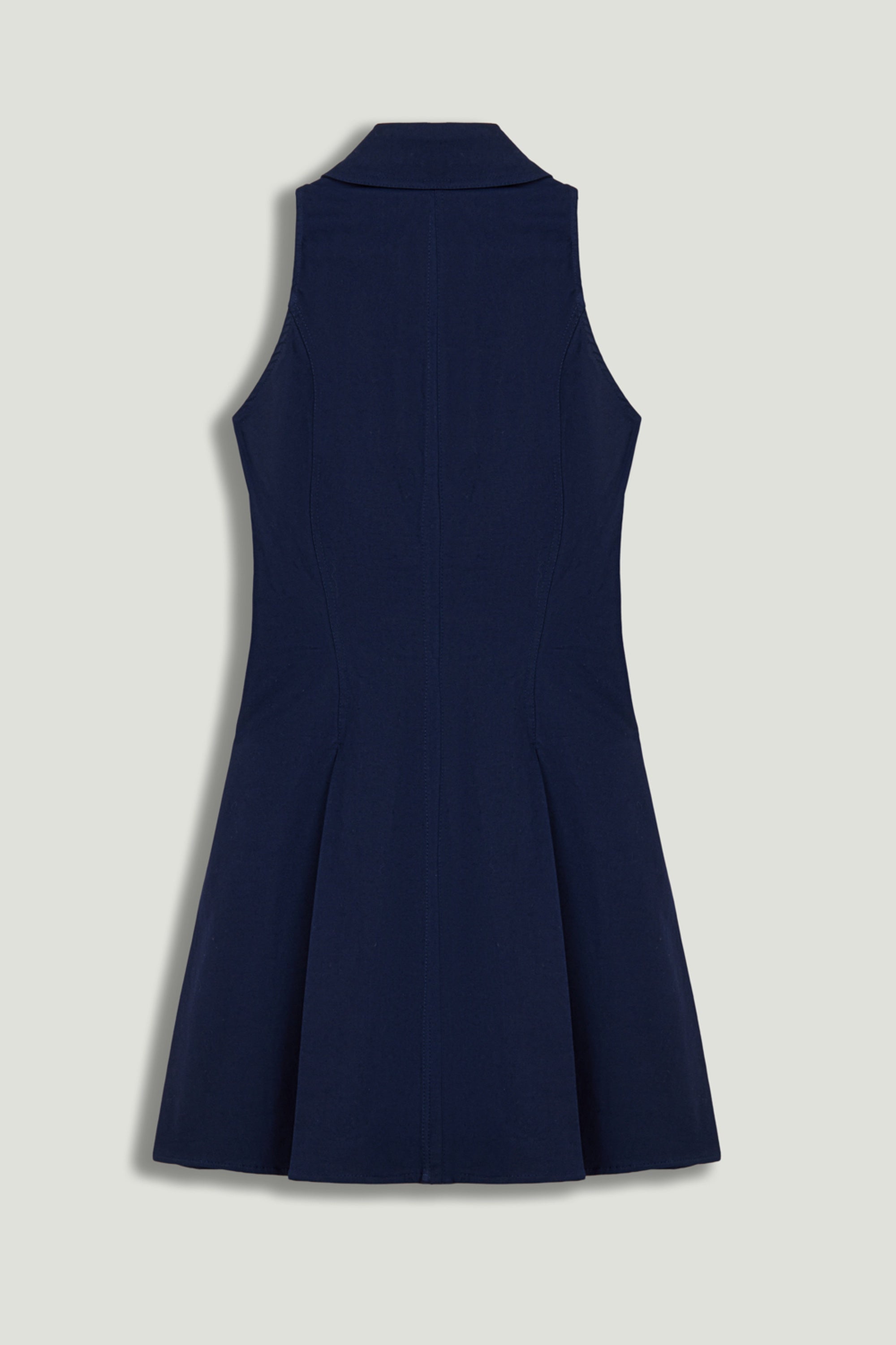 Shirt Collar Sleeveless Mini Dress