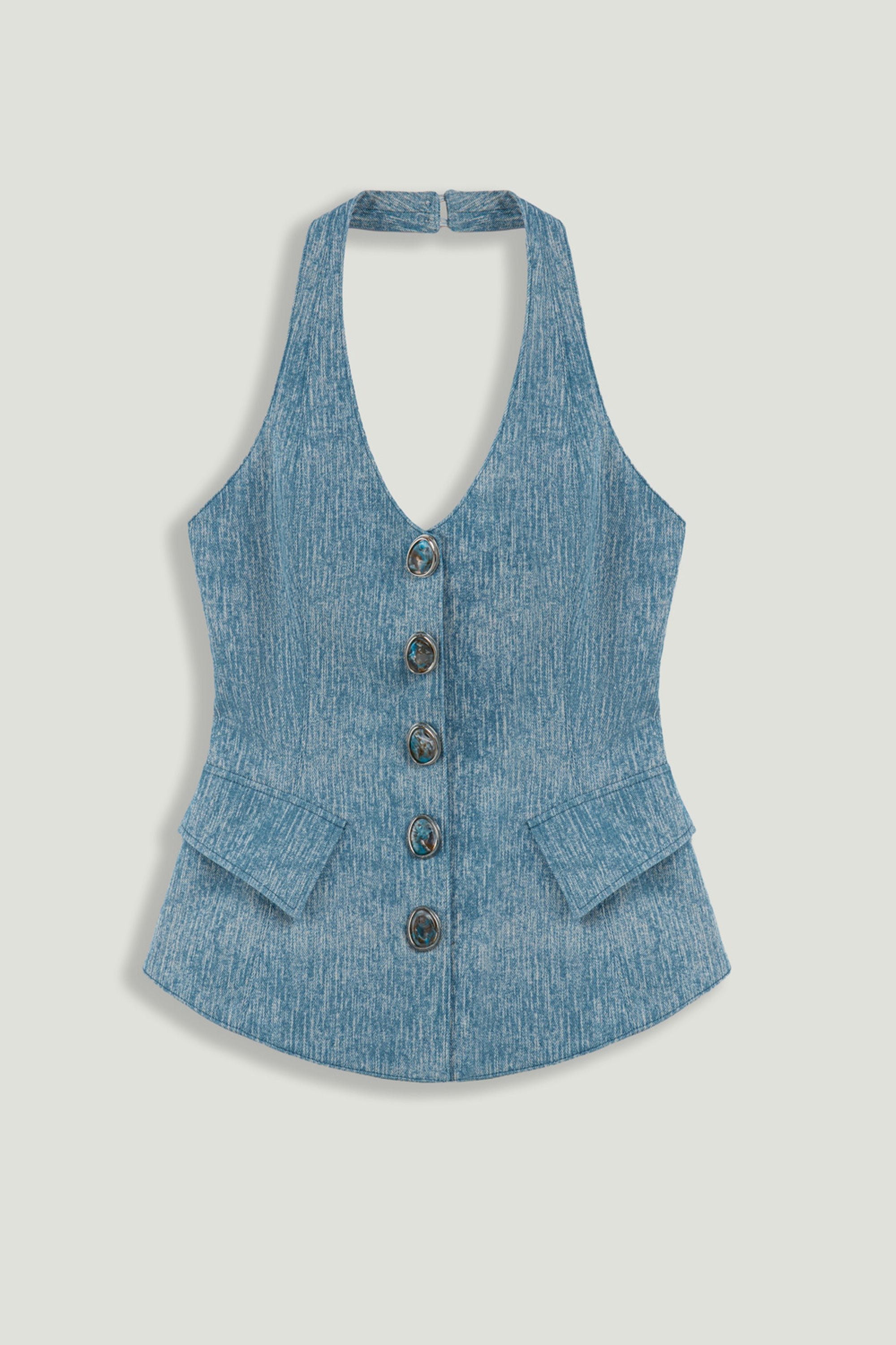 Embellished Halter Neck Bustier Top
