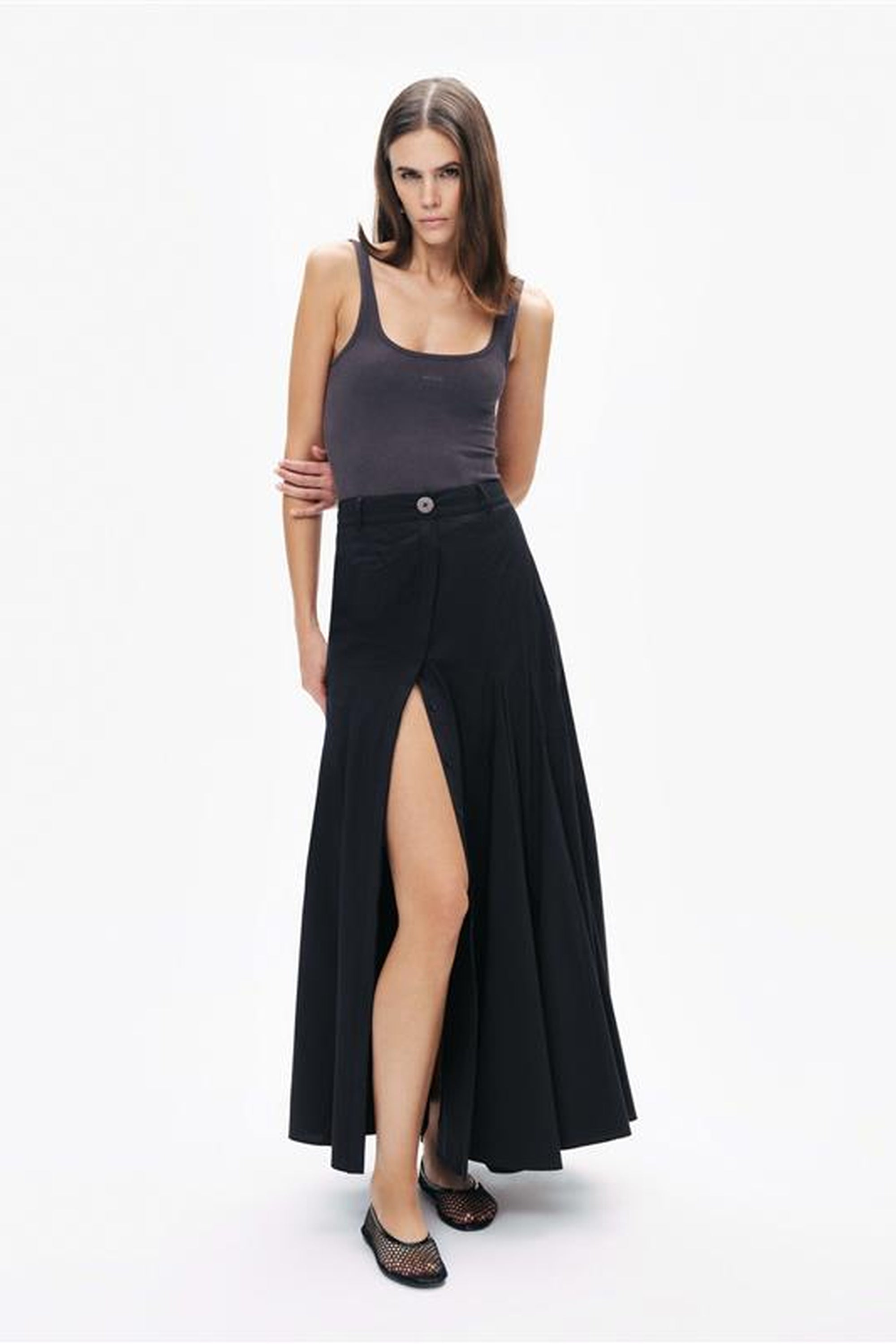 Anthracite Printed Detail Crop Top