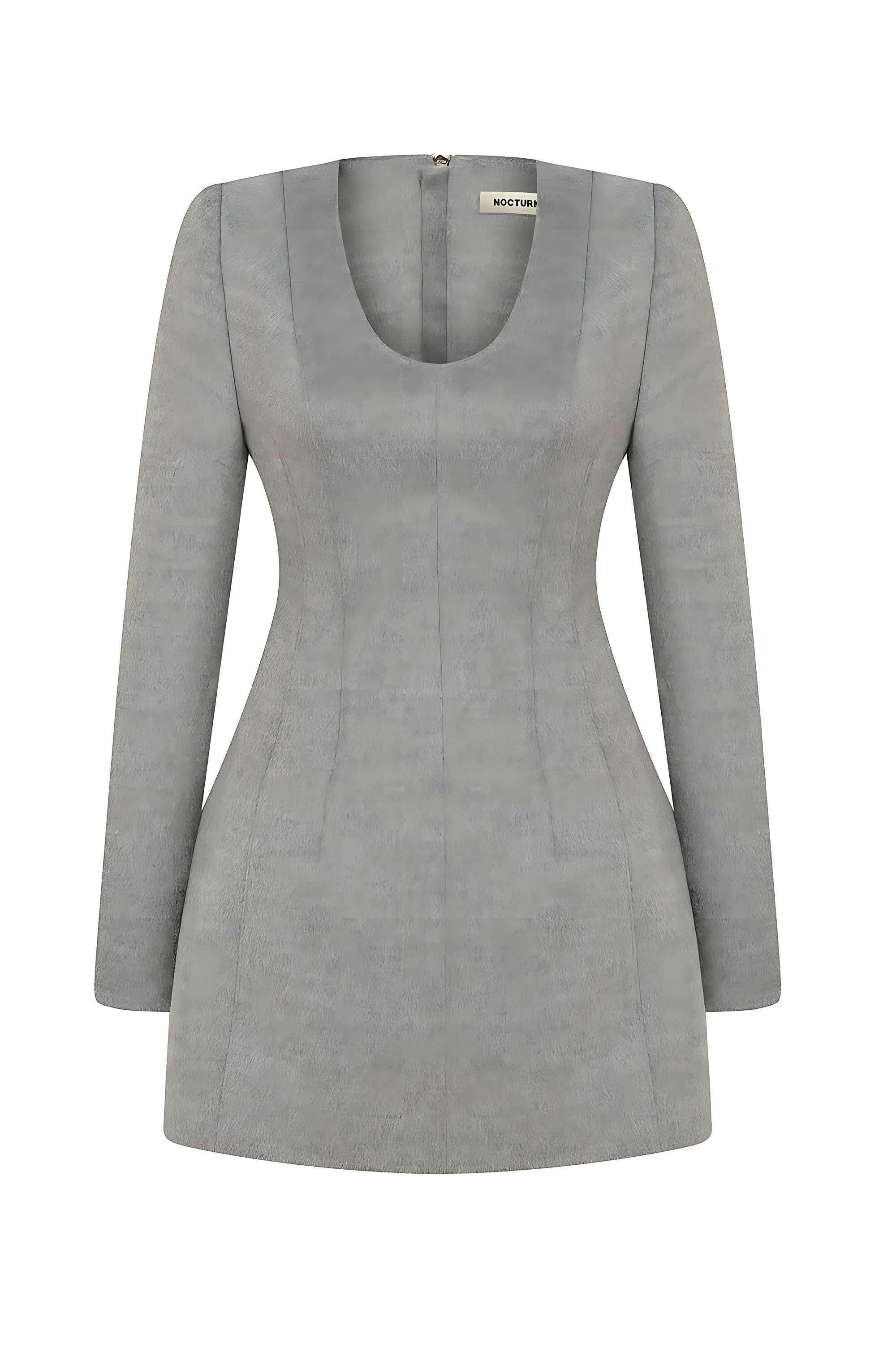 Padded Shoulder Long Sleeve Minidress (Final Sale)