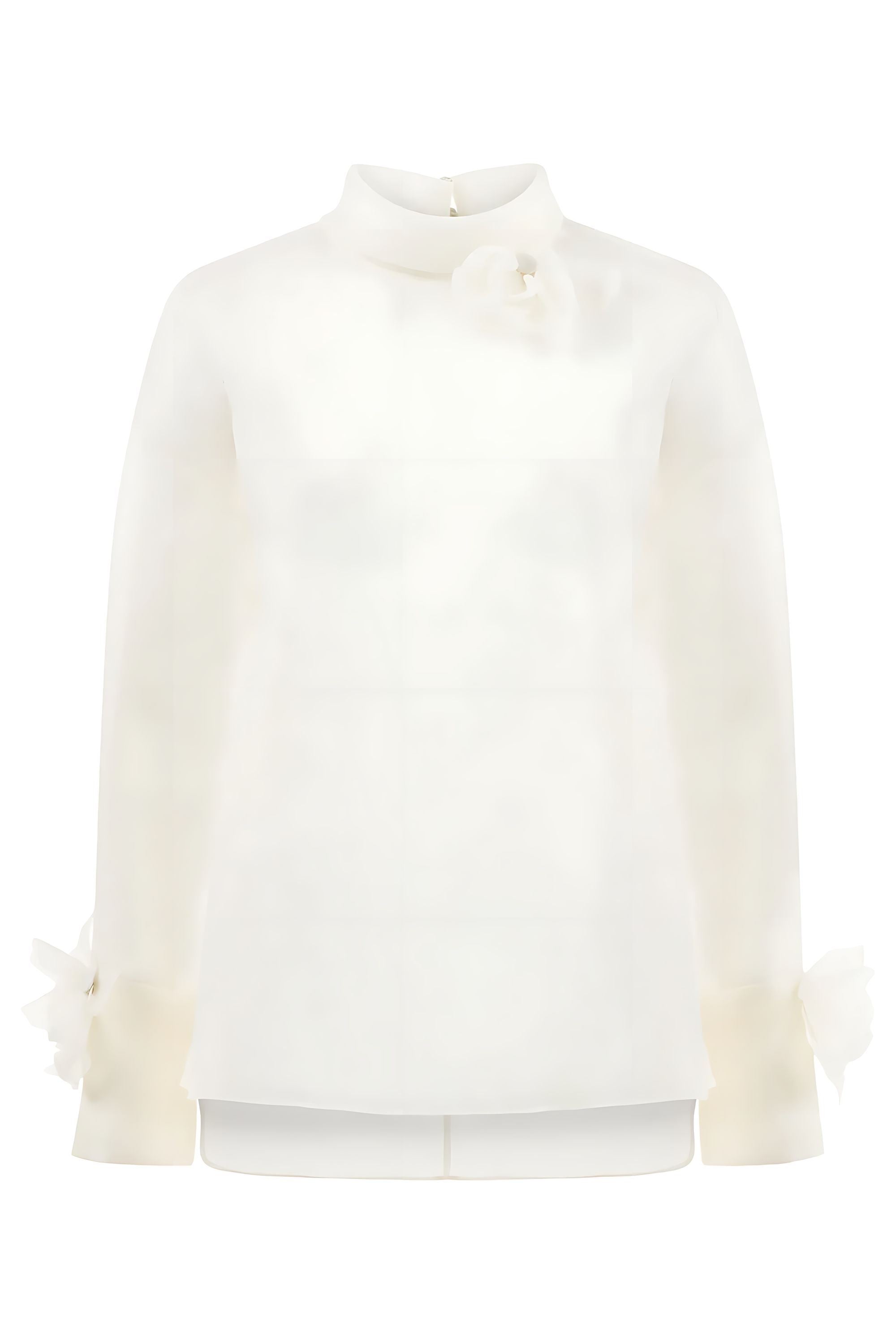 Flower Applique Sheer Blouse (Final Sale)