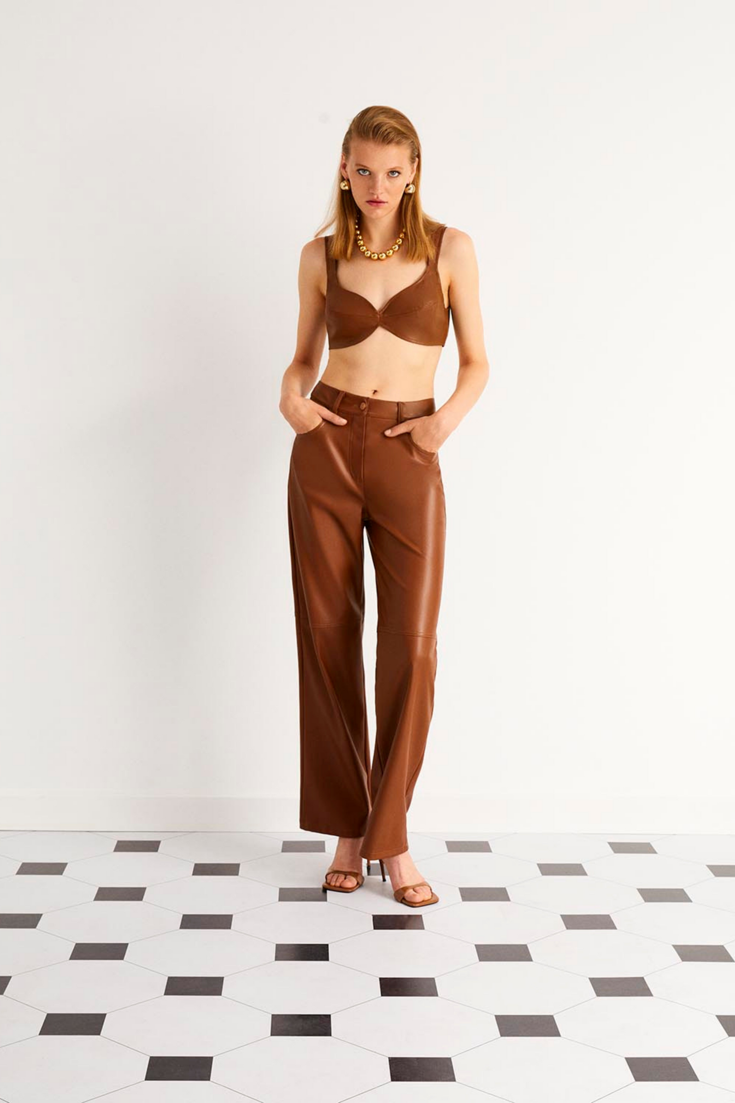 Wide Leg Pleather Pants (Final Sale)