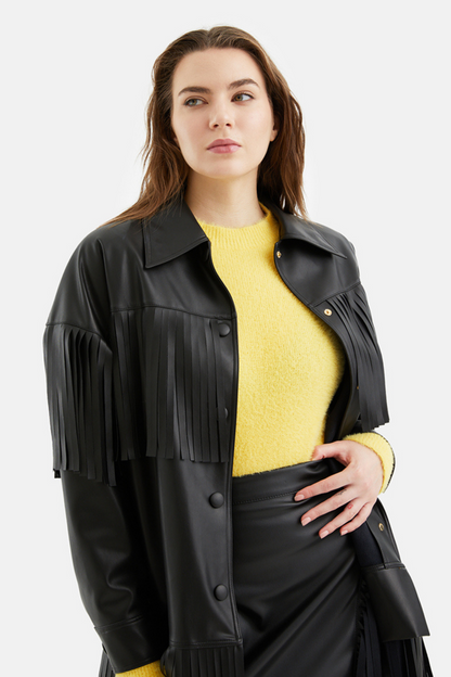 Fringe Faux Suede Jacket (Final Sale)