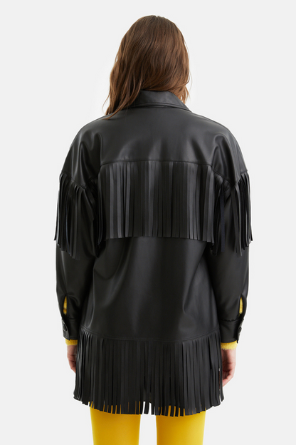 Fringe Faux Suede Jacket (Final Sale)