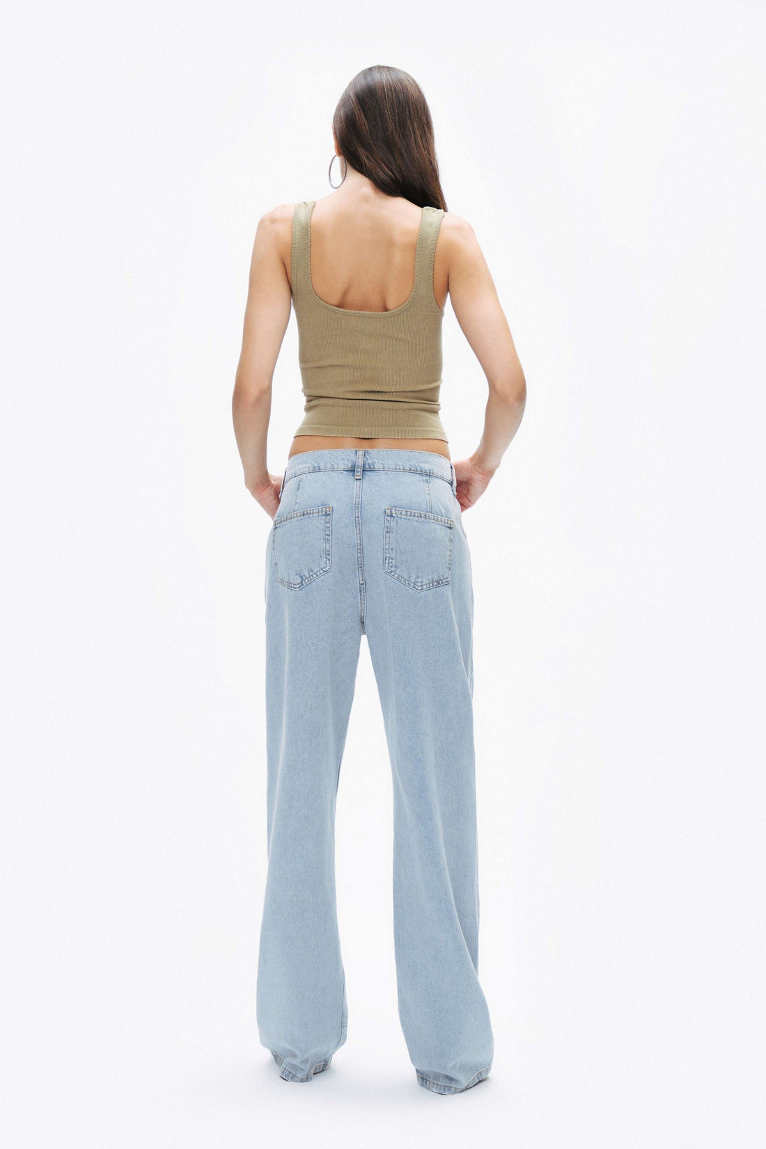 Khaki Printed Detail Crop Top