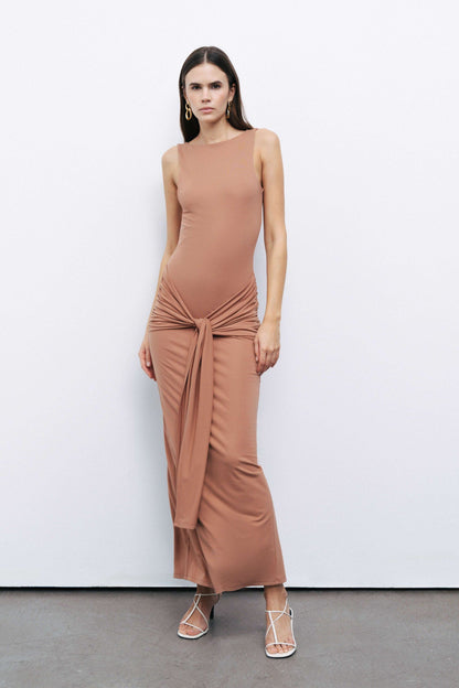 Cinnamon Backless Maxi Dress