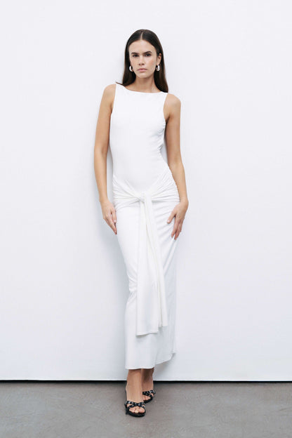 Ecru Backless Maxi Dress
