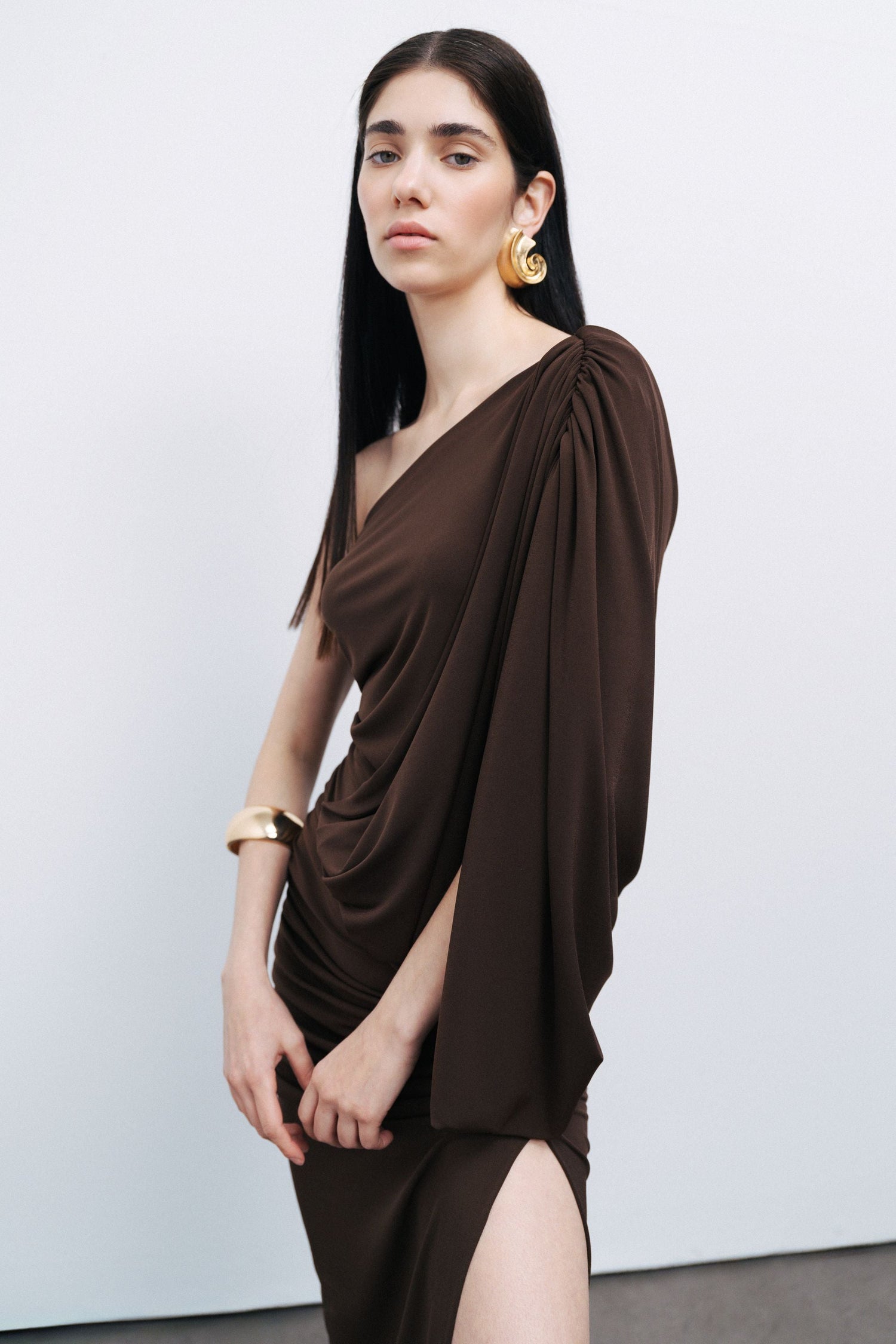 Draped Detail Maxi Dress