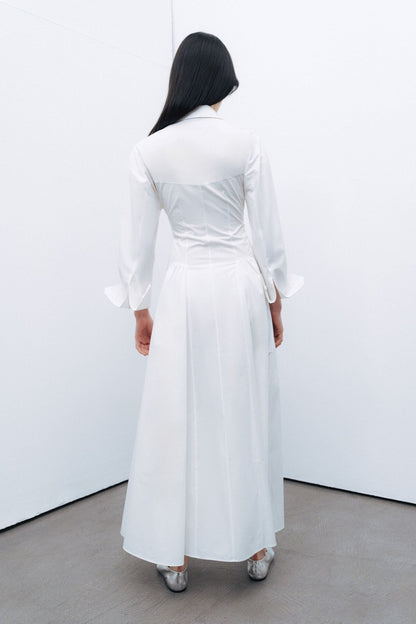 Ecru Gathered Detailed Maxi Dress