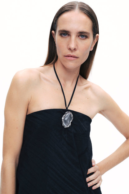 Black Halter Neck Maxi Dress