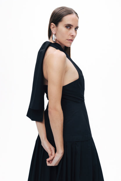 Black Halter Neck Maxi Dress