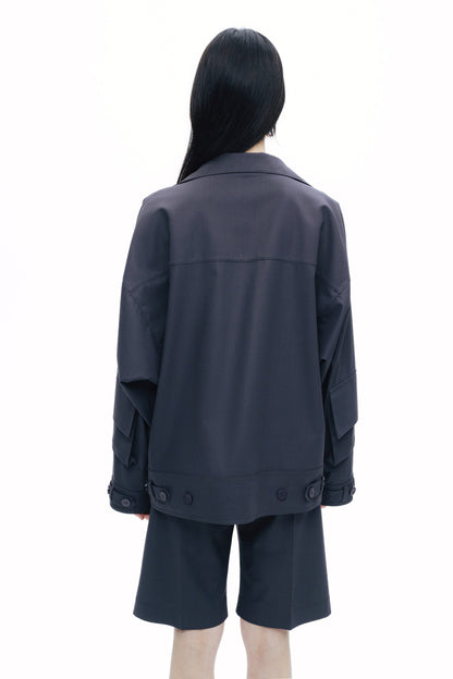 Anthracite Oversize Cargo Pocket Jacket