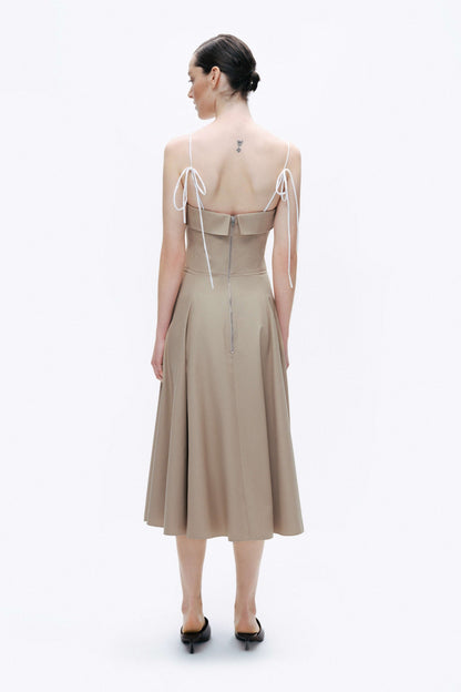 Beige Corset Look Dress