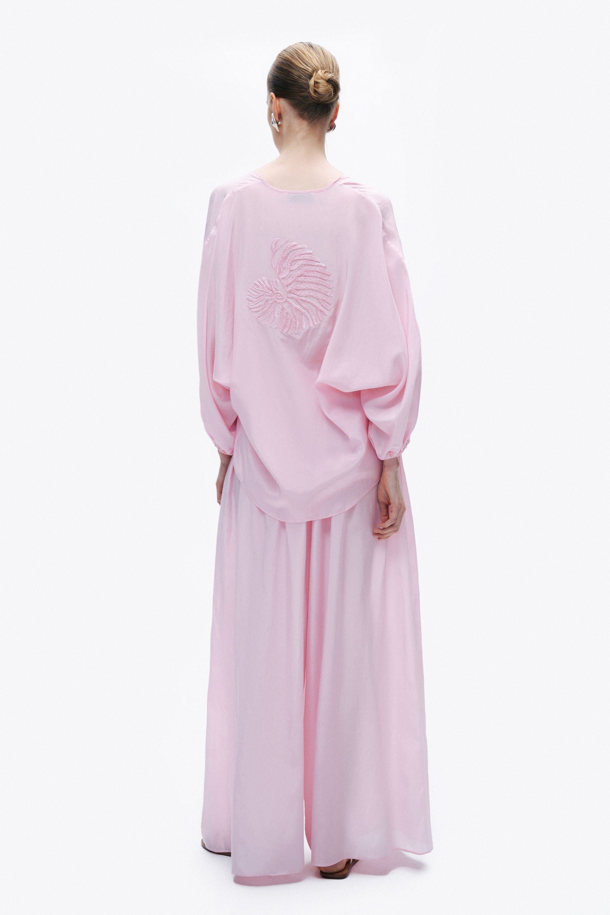 Pink Flowy Wide Leg Pants