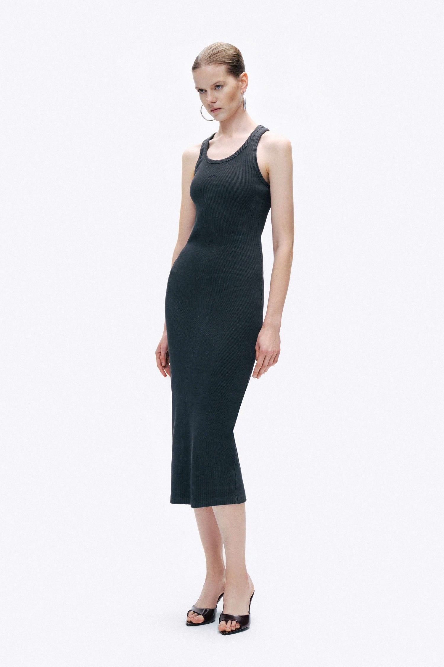 Anthracite Fitted Maxi Bodycon Dress