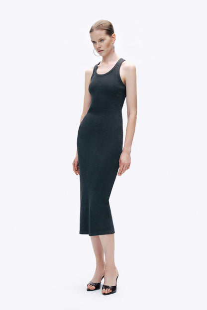 Anthracite Fitted Maxi Bodycon Dress