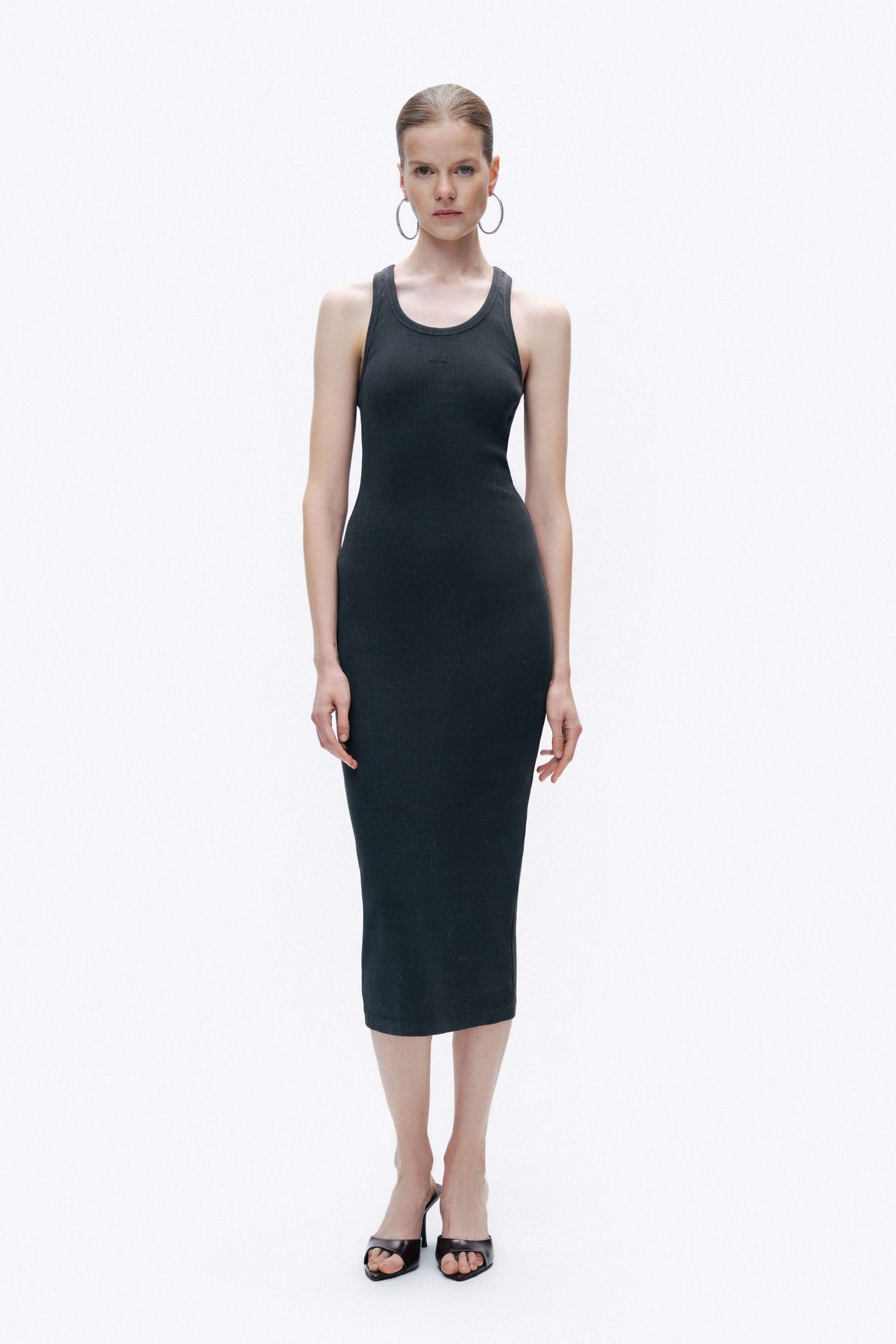 Anthracite Fitted Maxi Bodycon Dress