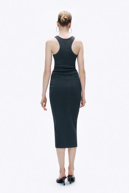 Anthracite Fitted Maxi Bodycon Dress