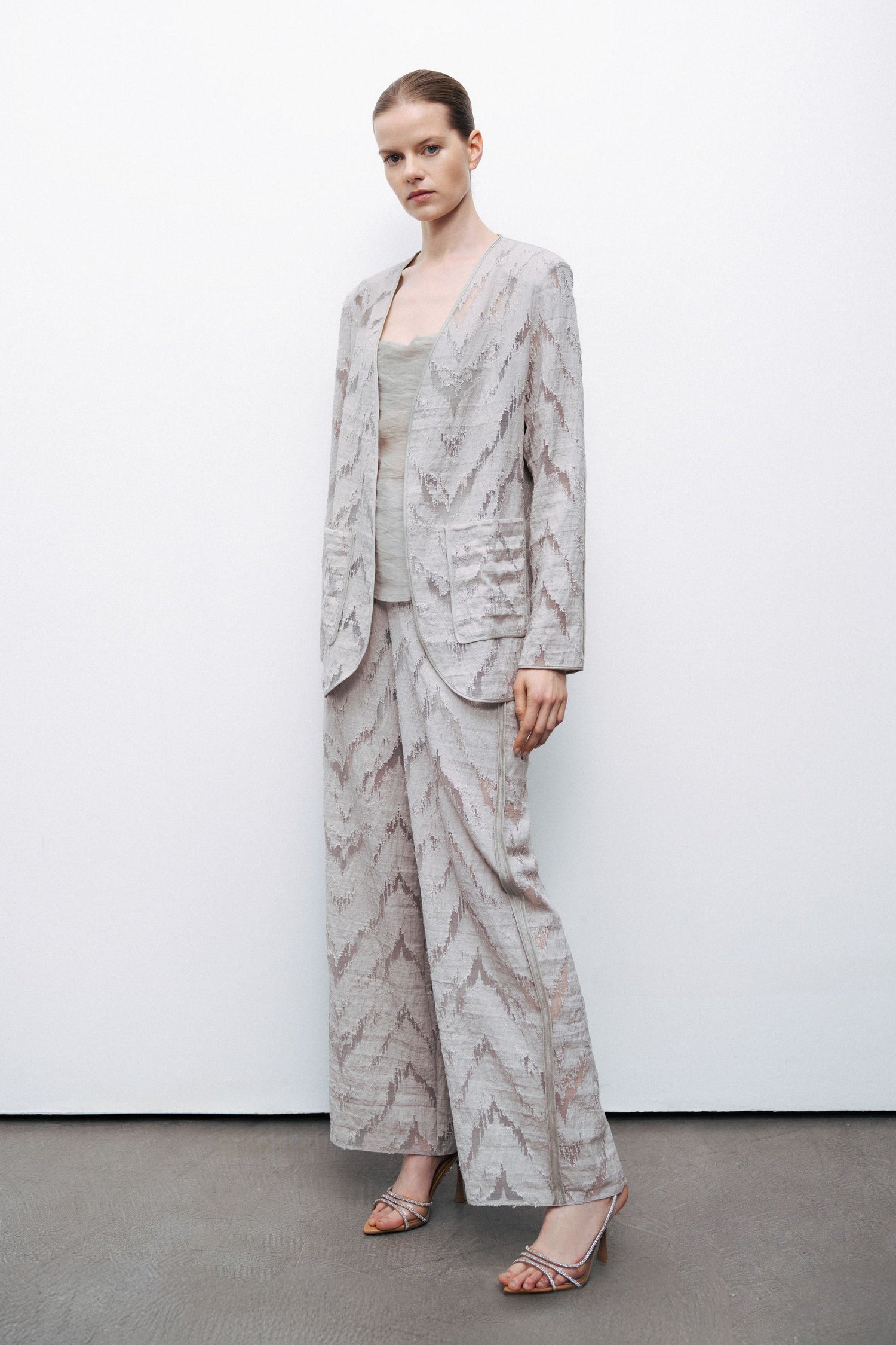 Grey Jacquard Jacket