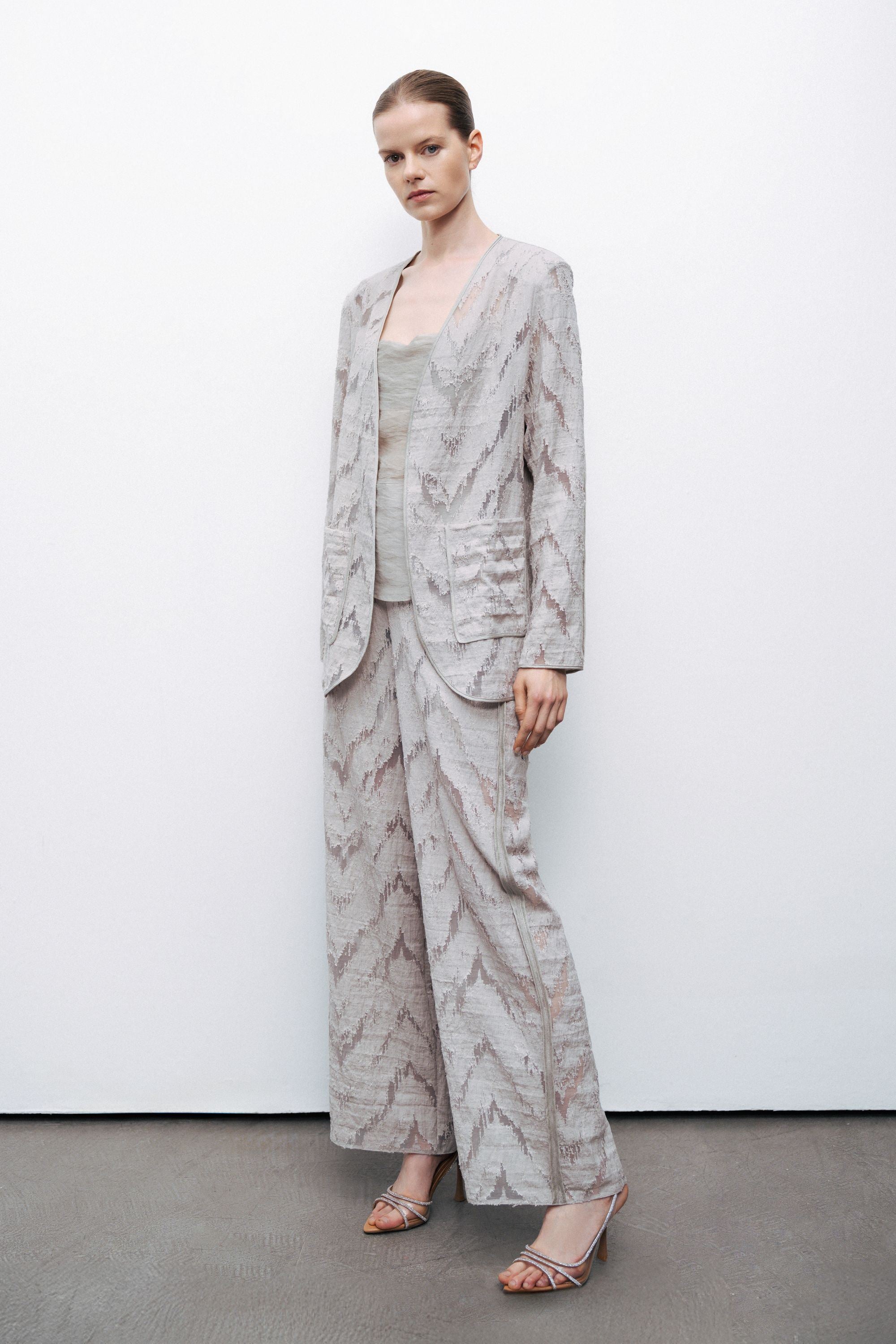 Grey Jacquard Jacket
