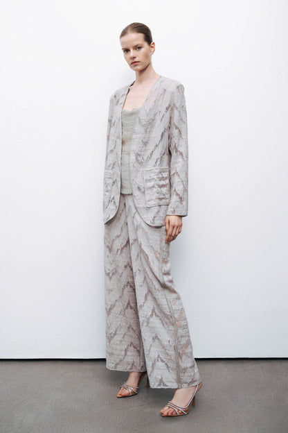Grey Jacquard Jacket