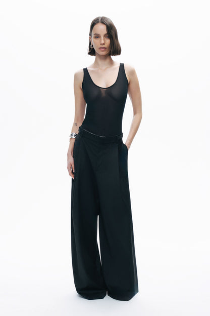 Black Pants with Waist Details