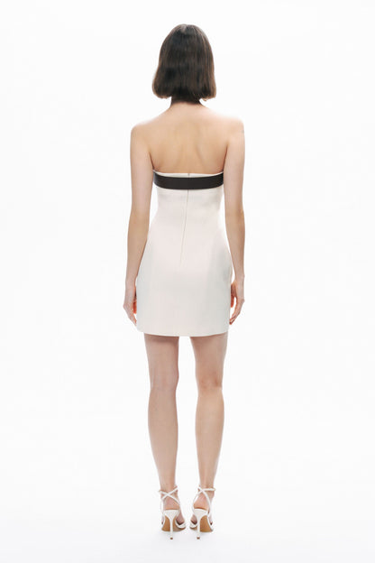 Beige Belt Detailed Mini Dress