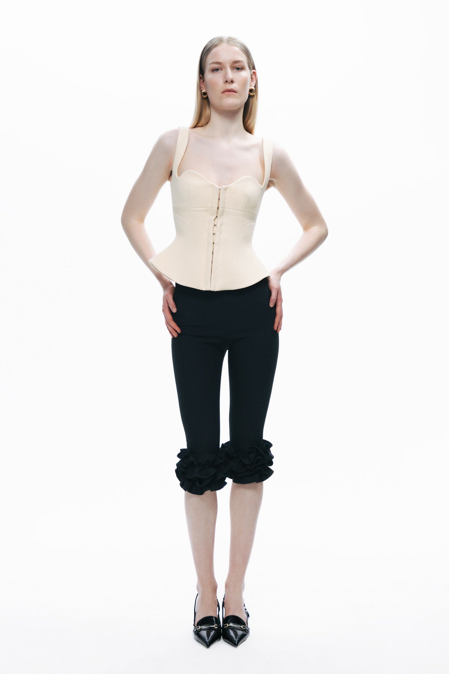 Ecru Corset-Inspired Blouse