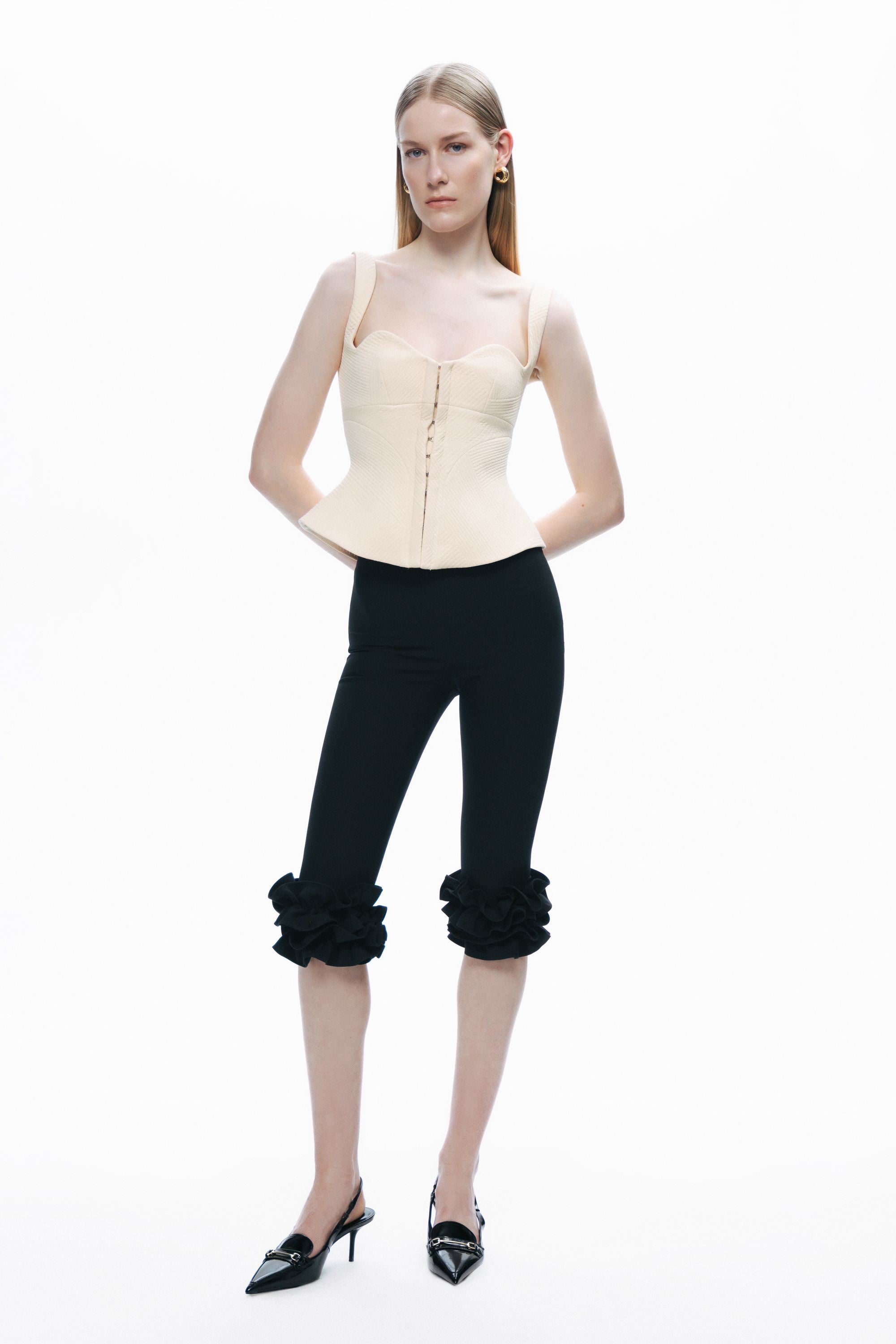Ecru Corset-Inspired Blouse