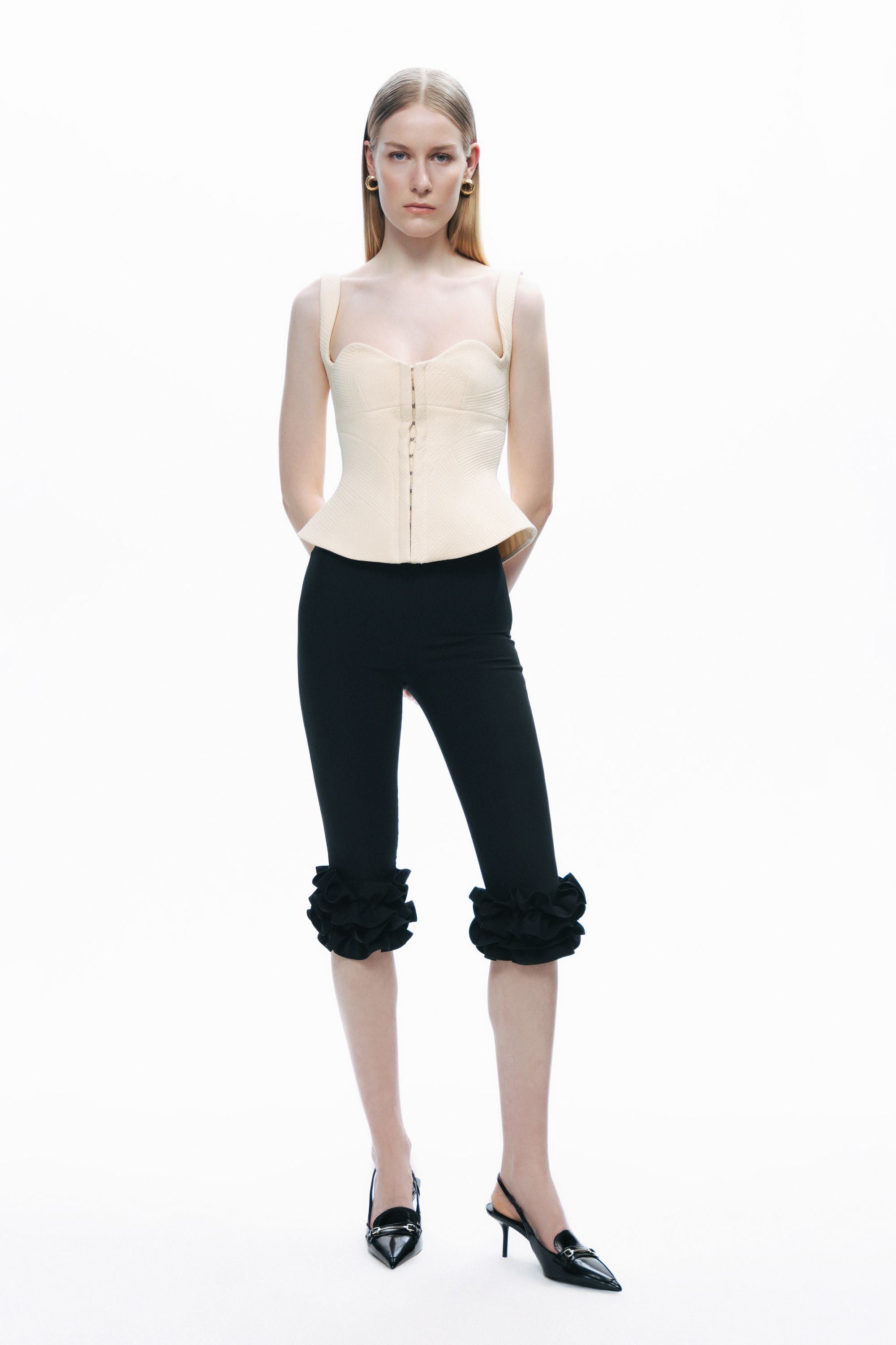 Ecru Corset-Inspired Blouse
