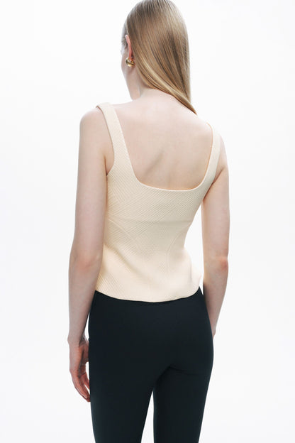 Ecru Corset-Inspired Blouse