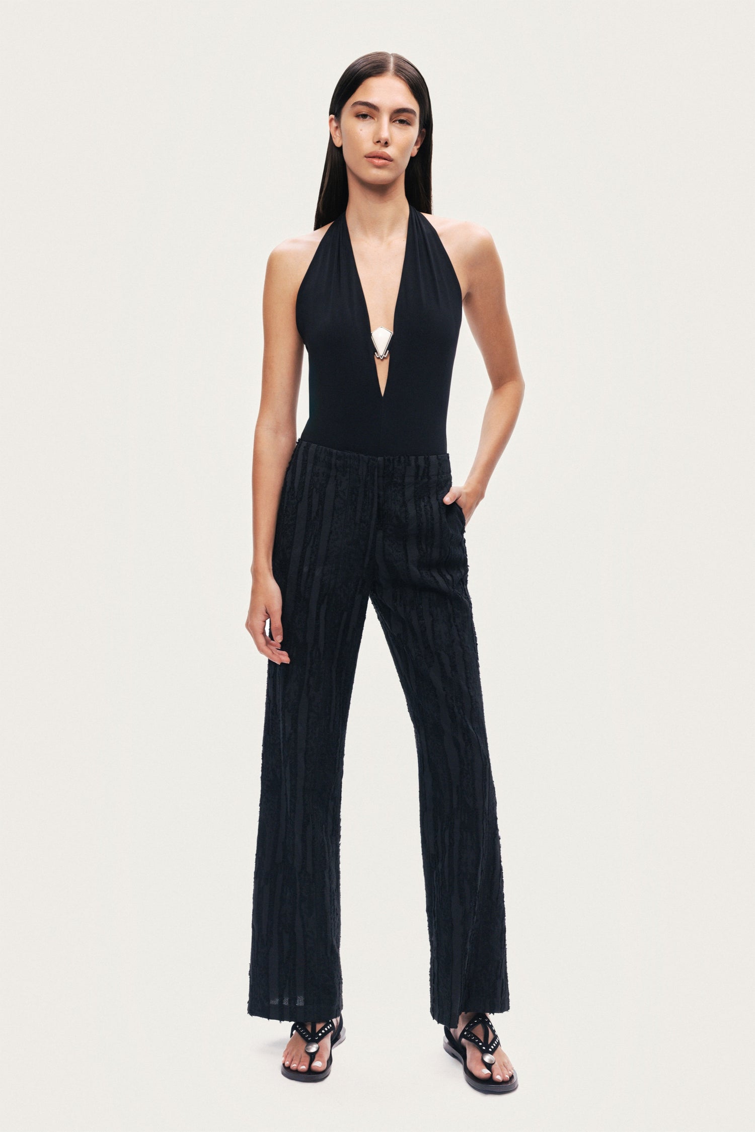 Textured Relaxed-Fit Pants