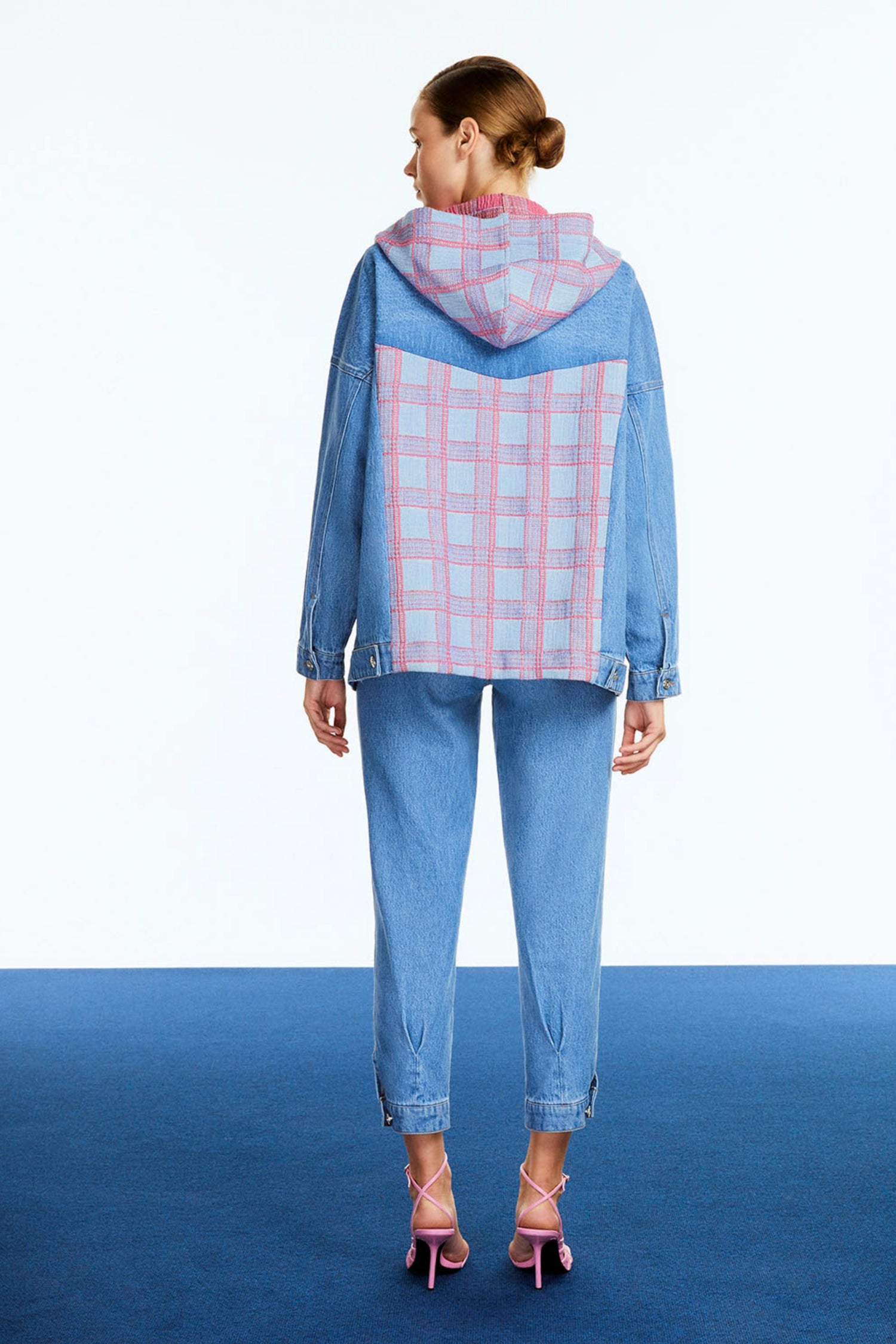 Hooded Plaid and Jean Jacket (Final Sale)