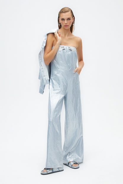 Metallic Strapless Jumpsuit