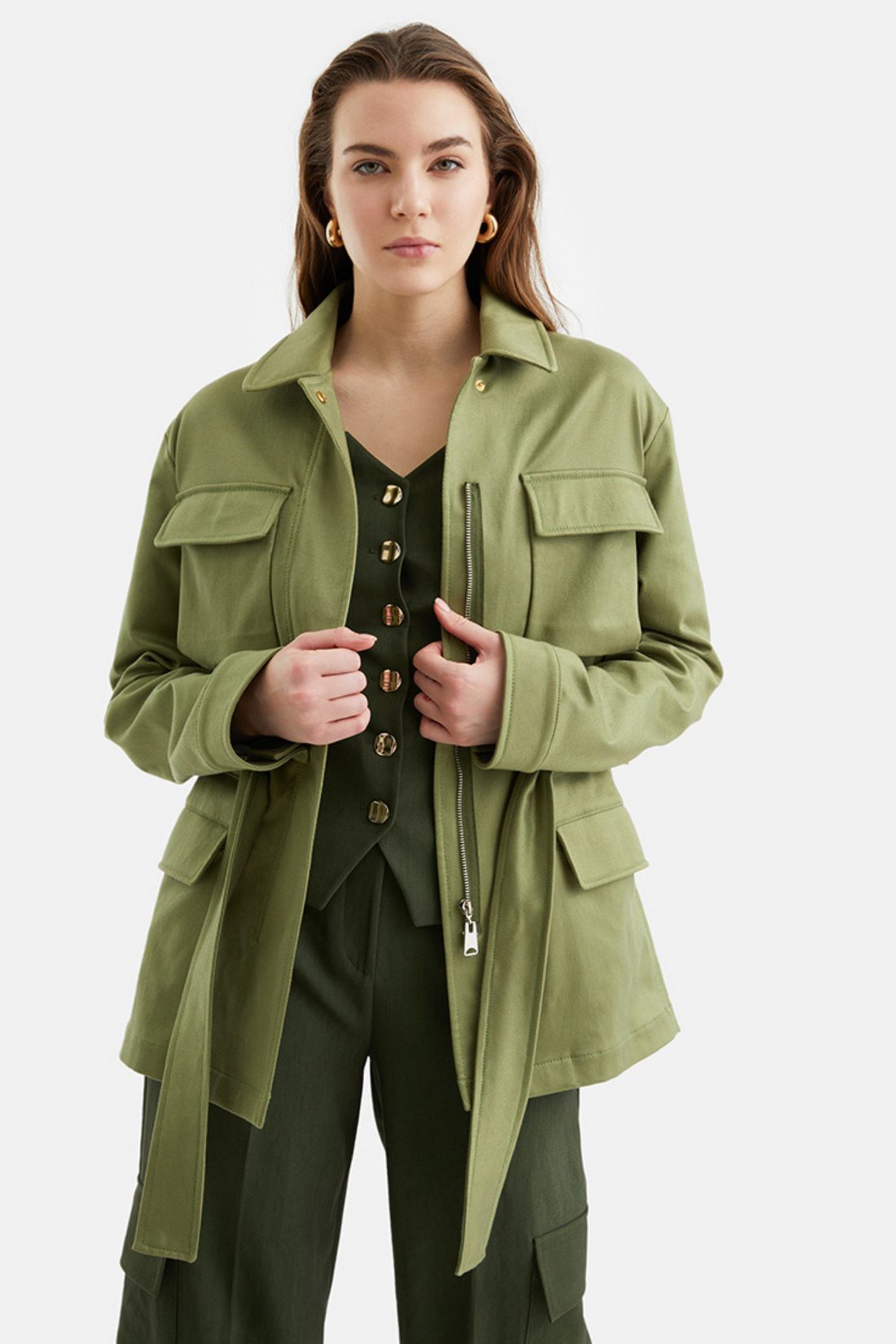 Belted Khaki Jacket (Final Sale)