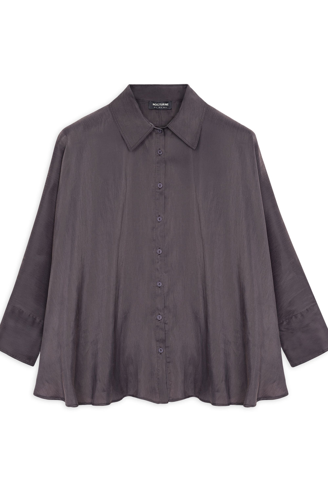 Anthracite Embroidered Flowy Shirt