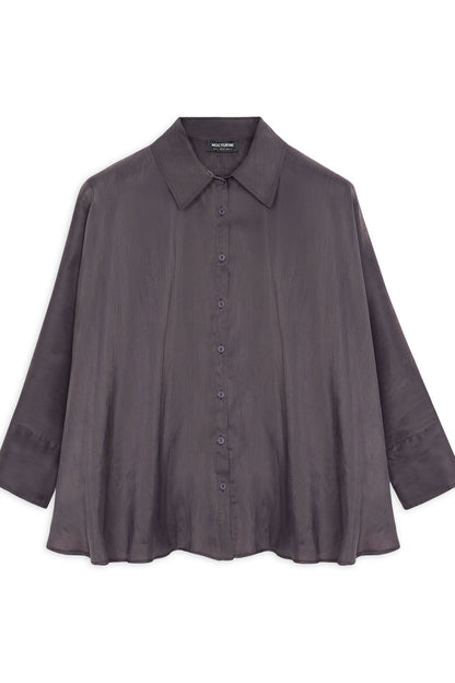 Anthracite Embroidered Flowy Shirt