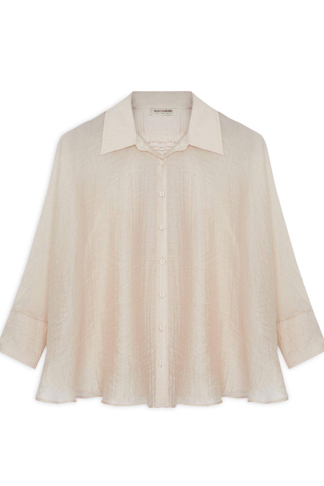Beige Embroidered Detailed Shirt