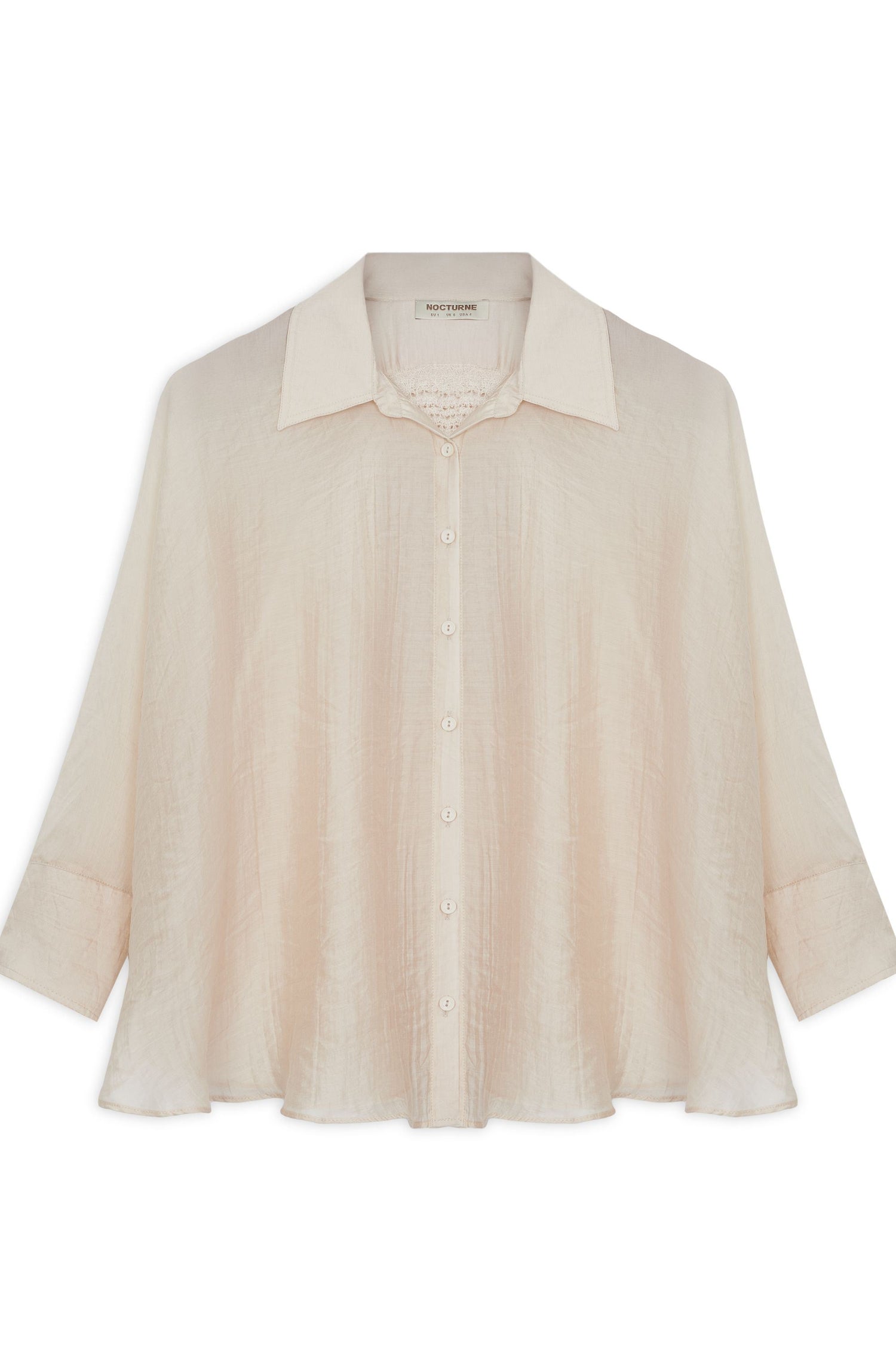 Beige Embroidered Detailed Shirt