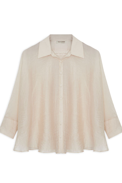 Beige Embroidered Detailed Shirt