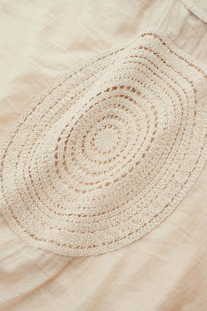 Beige Embroidered Detailed Shirt