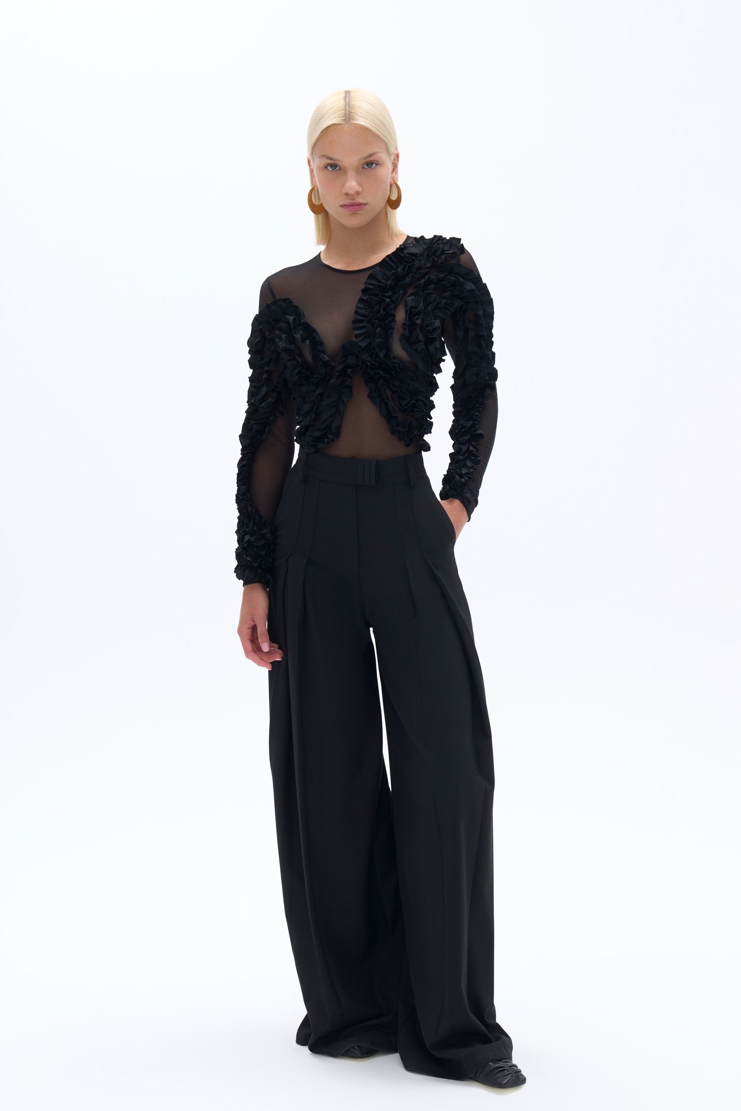 Pleated High-Waisted Pants